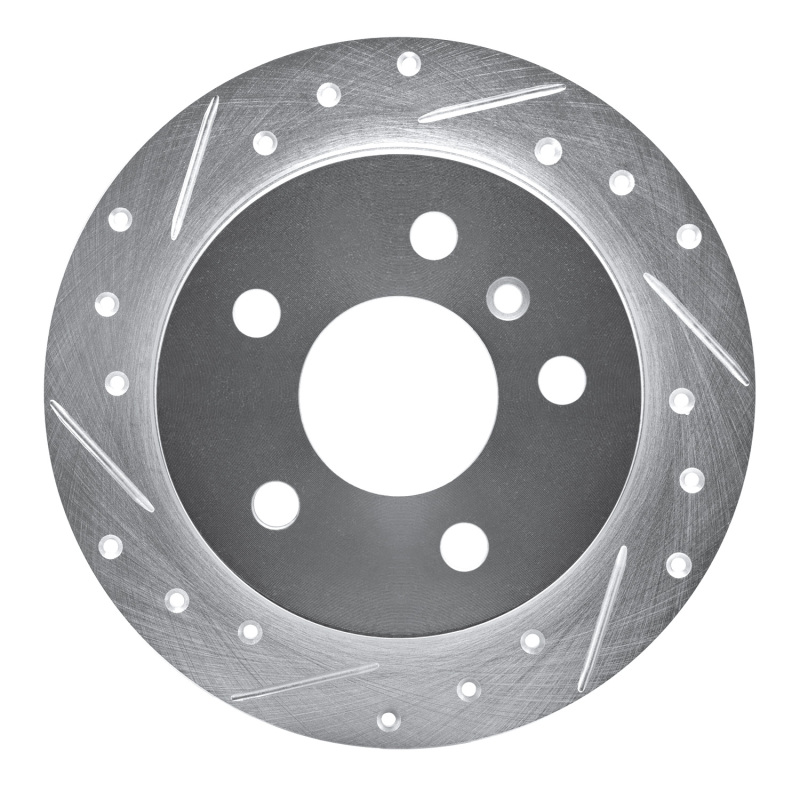 Mercedes-Benz B200 Brake Rotor (1) - Rear Left - R1 Concepts - Drilled & Slotted - Silver - `06-`11